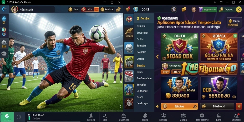 Screenshot utama DKK menampilkan antarmuka taruhan olahraga yang menarik.